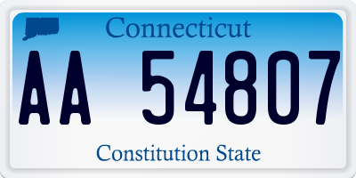 CT license plate AA54807