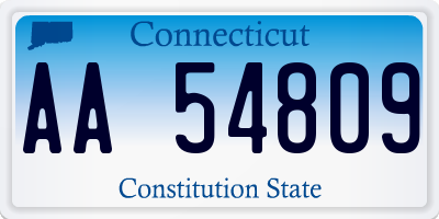 CT license plate AA54809