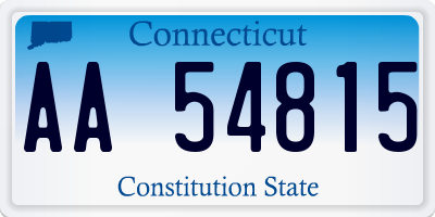 CT license plate AA54815