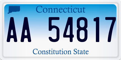 CT license plate AA54817