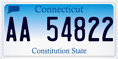 CT license plate AA54822