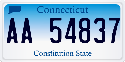 CT license plate AA54837