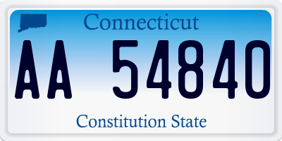 CT license plate AA54840