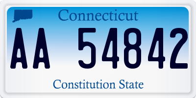 CT license plate AA54842