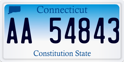 CT license plate AA54843