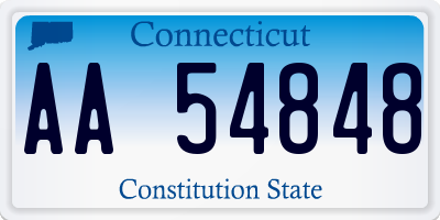 CT license plate AA54848