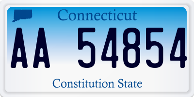 CT license plate AA54854