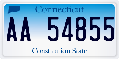 CT license plate AA54855