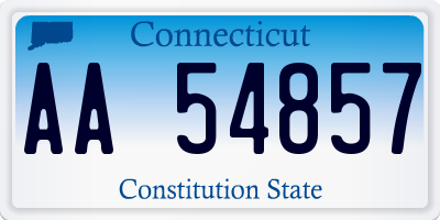 CT license plate AA54857