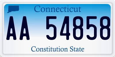 CT license plate AA54858