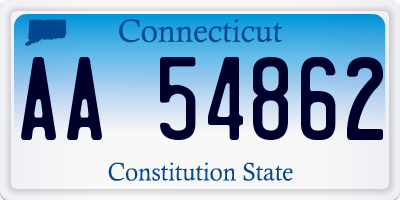 CT license plate AA54862