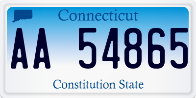 CT license plate AA54865