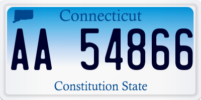 CT license plate AA54866