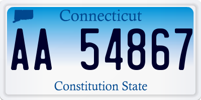 CT license plate AA54867