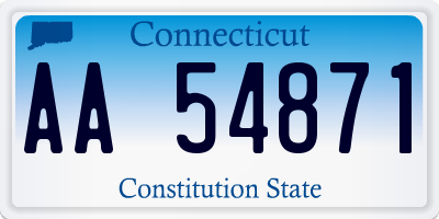 CT license plate AA54871