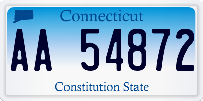 CT license plate AA54872