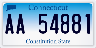 CT license plate AA54881