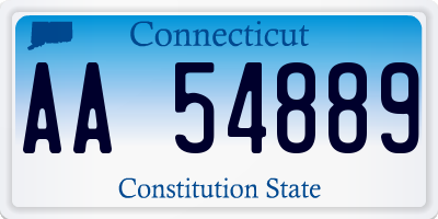 CT license plate AA54889