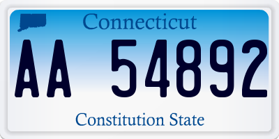 CT license plate AA54892