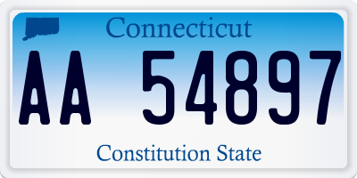 CT license plate AA54897