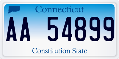 CT license plate AA54899