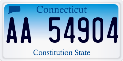 CT license plate AA54904