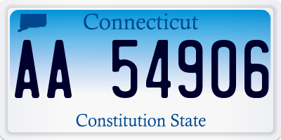 CT license plate AA54906