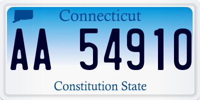 CT license plate AA54910