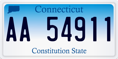 CT license plate AA54911