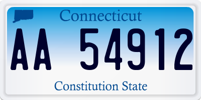 CT license plate AA54912