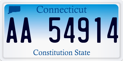 CT license plate AA54914