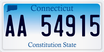 CT license plate AA54915