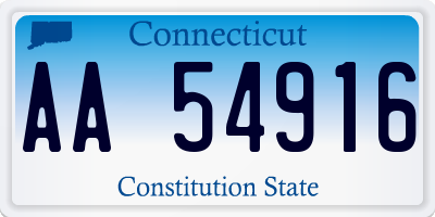 CT license plate AA54916