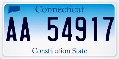 CT license plate AA54917