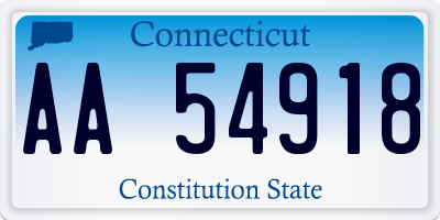 CT license plate AA54918