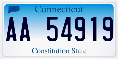 CT license plate AA54919