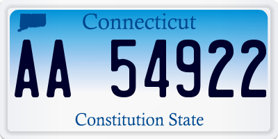 CT license plate AA54922