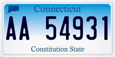 CT license plate AA54931