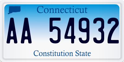 CT license plate AA54932