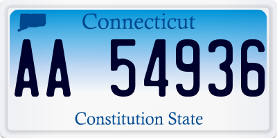 CT license plate AA54936