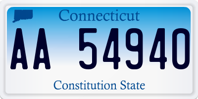 CT license plate AA54940