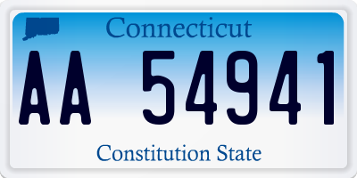 CT license plate AA54941