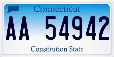 CT license plate AA54942