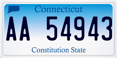 CT license plate AA54943