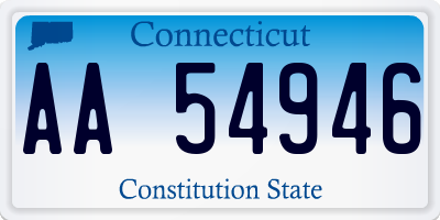 CT license plate AA54946