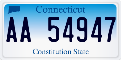 CT license plate AA54947