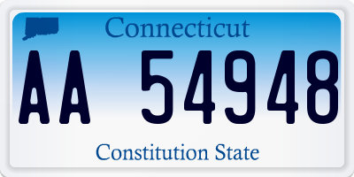 CT license plate AA54948