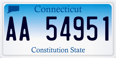 CT license plate AA54951