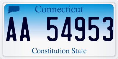 CT license plate AA54953