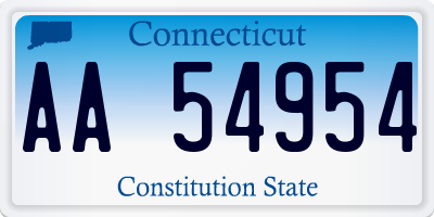 CT license plate AA54954